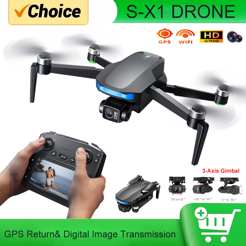 Drone Controller Screen - S-X1 MAX GPS Drone with 3-Axis